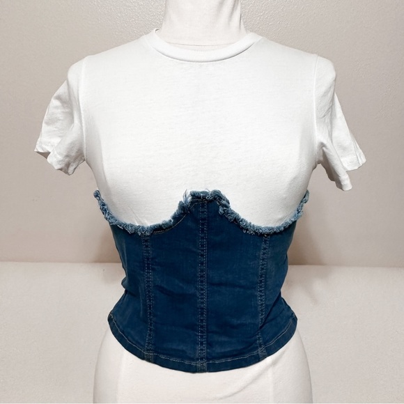 intage Y2K, 90s 2000s denim Corset - Picture 1 of 5